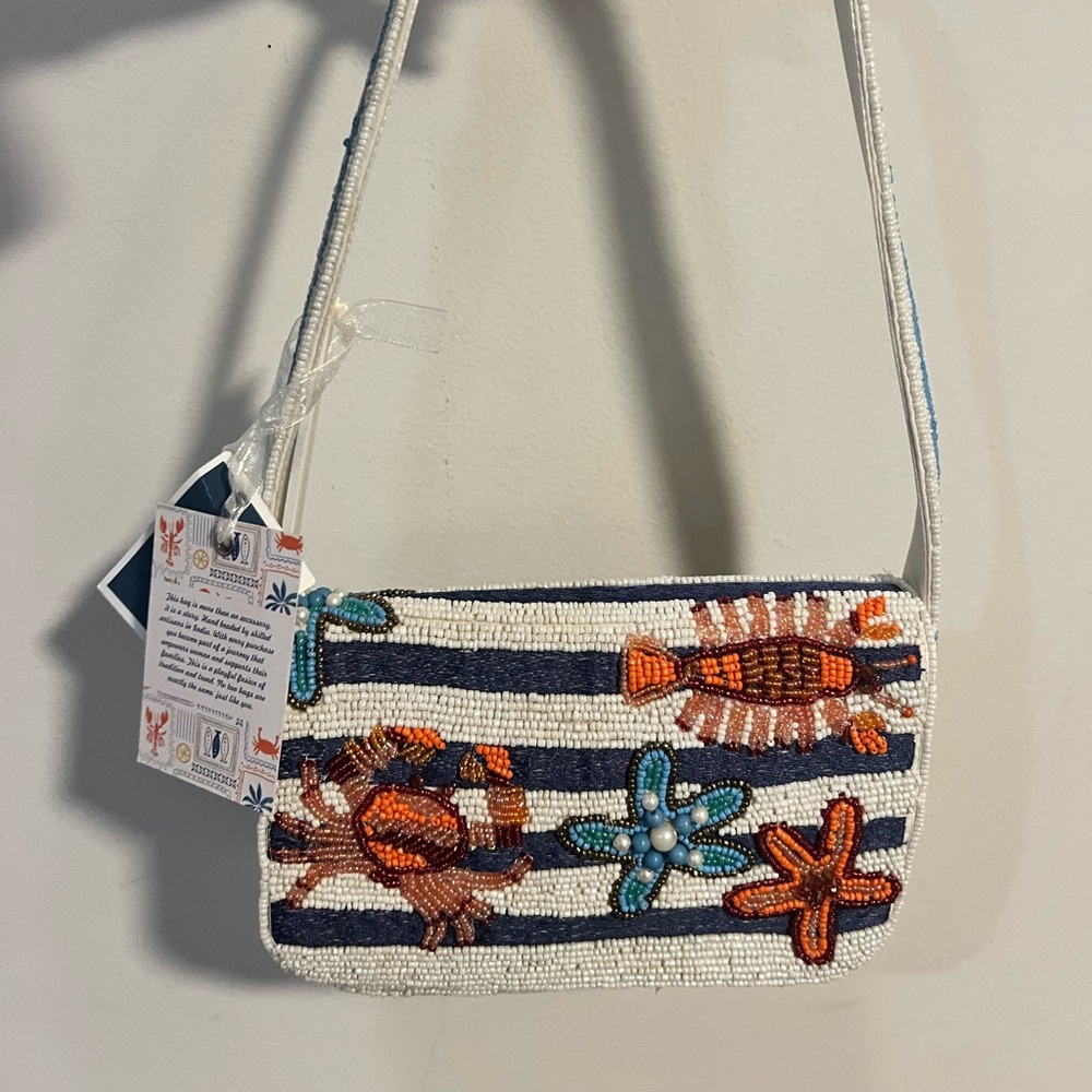 TikTok Viral Beaded White Crab Shoulder Bag